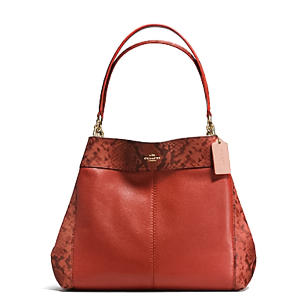 COACH Leather Lexy Shoulder Bag F20920 Terra Cotta